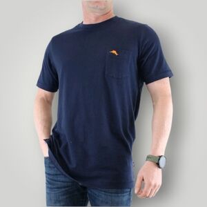 Tommy Bahama 100%‎ Cotton Marlin Logo Pocket Tee Navy Men’s S Beachwear New
